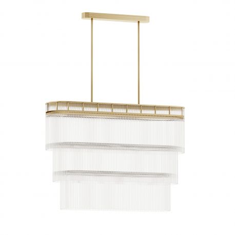Corpuri de iluminat Lustre pentru casa scarii - Lustra XXL din alama decorata cu sticla Filago 152x42cm