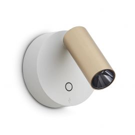 Aplice cu Spot - Aplica cu reader LED directionabil USB-C ELF AP ORO+BIANCO