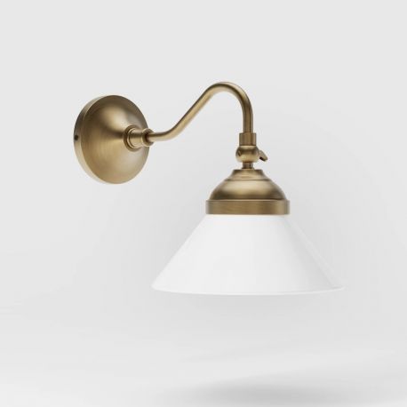 Aplice, corpuri de iluminat pentru pereti - Aplica de perete din alama si sticla design vintage Sofia