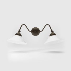 Aplice, corpuri de iluminat pentru pereti - Aplica de perete din alama si sticla design vintage Sofia