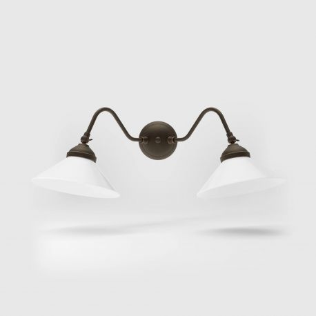 Aplice, corpuri de iluminat pentru pereti - Aplica de perete din alama si sticla design vintage Sofia