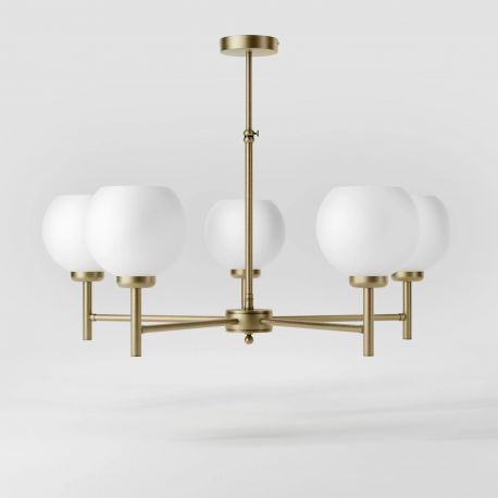 Candelabre, Lustre - Candelabru din alama stil modern Art Deco Spheres
