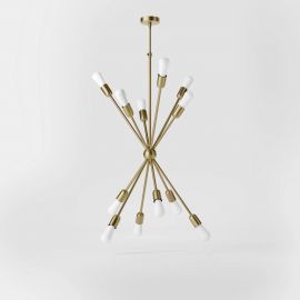 Pendule, Lustre suspendate - Lustra din alama cu 12 surse de lumina Sputnik