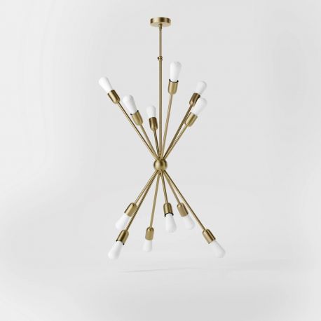 Pendule, Lustre suspendate - Lustra din alama cu 12 surse de lumina Sputnik