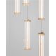 Pendule, Lustre suspendate - Lustra cu 5 pendule LED 3000K PHEME auriu periat