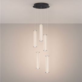 Pendule, Lustre suspendate - Lustra cu 5 pendule LED 2700K PHEME nickel satinat