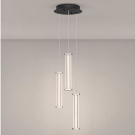 Pendule, Lustre suspendate - Lustra cu 3 pendule LED 2700K PHEME nickel satinat