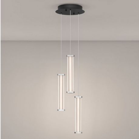 Pendule, Lustre suspendate - Lustra cu 3 pendule LED 3000K PHEME nickel satinat