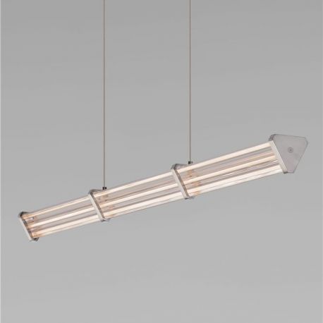 Pendule, Lustre suspendate - Lustra LED 2700K suspendata design liniar PHEME nickel satinat