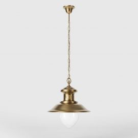 Pendule, Lustre suspendate - Lustra stil nautic din alama si sticla Al Mare