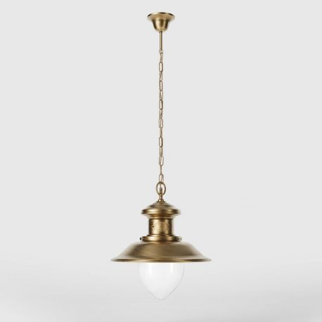 Pendule, Lustre suspendate - Lustra stil nautic din alama si sticla Al Mare