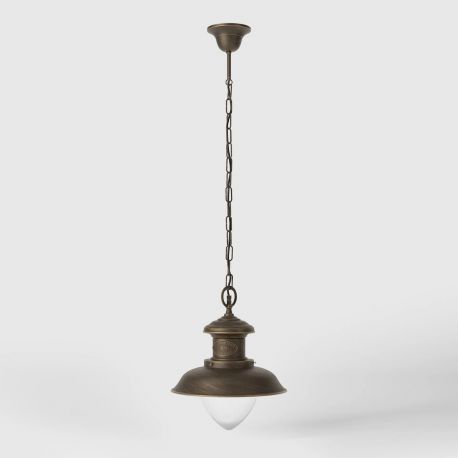 Pendule, Lustre suspendate - Lustra stil nautic din alama si sticla Al Mare