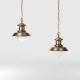 Pendule, Lustre suspendate - Lustra stil nautic din alama si sticla Al Mare