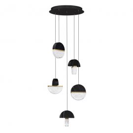 Pendule, Lustre suspendate - Lustra decorativa cu 5 pendule LED 2700K DORIN