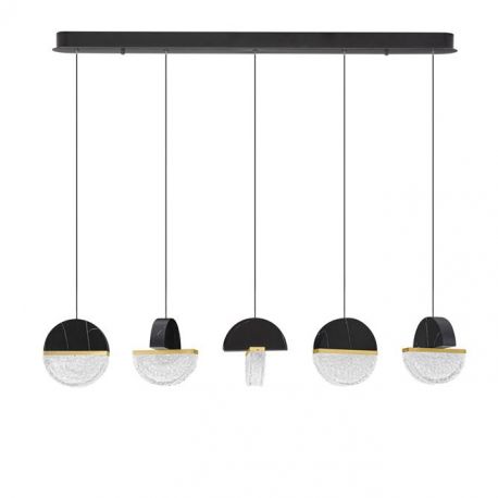 Pendule, Lustre suspendate - Lustra decorativa liniara cu 5 pendule LED 3000K DORIN