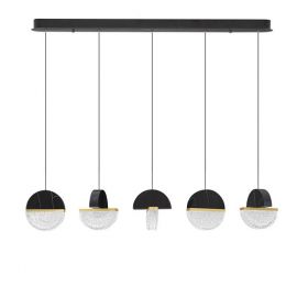 Pendule, Lustre suspendate - Lustra decorativa liniara cu 5 pendule LED 2700K DORIN