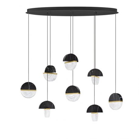 Pendule, Lustre suspendate - Lustra decorativa cu 8 pendule LED 3000K DORIN