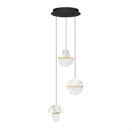 Pendule, Lustre suspendate - Lustra decorativa cu 3 pendule LED 3000K DORIN
