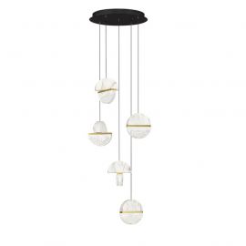 Pendule, Lustre suspendate - Lustra decorativa cu 5 pendule LED 3000K DORIN