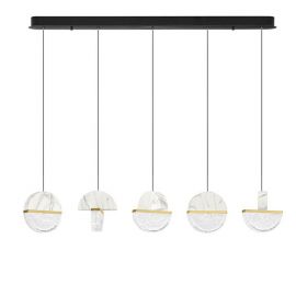 Pendule, Lustre suspendate - Lustra decorativa liniara cu 5 pendule LED 3000K DORIN
