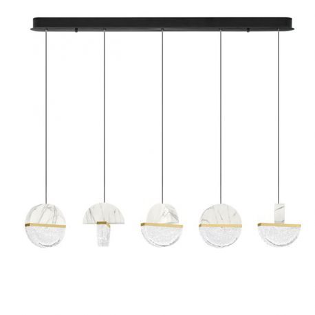 Pendule, Lustre suspendate - Lustra decorativa liniara cu 5 pendule LED 2700K DORIN