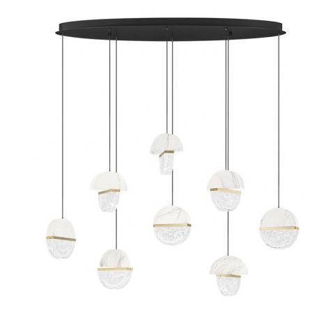 Pendule, Lustre suspendate - Lustra decorativa cu 8 pendule LED 2700K DORIN