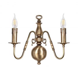 Aplice, corpuri de iluminat pentru pereti - Aplica de perete clasic elegant din alama masiva Flemish