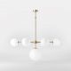 Candelabre, Lustre - Candelabru din alama cu sfere albe din sticla Musa