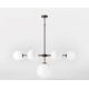 Candelabre, Lustre - Candelabru din alama cu sfere albe din sticla Musa