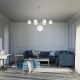 Candelabre, Lustre - Candelabru din alama cu sfere albe din sticla Musa