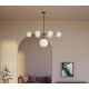 Candelabre, Lustre - Candelabru din alama cu sfere albe din sticla Musa