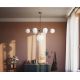 Candelabre, Lustre - Candelabru din alama cu sfere albe din sticla Musa