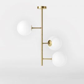 Lustre aplicate - Lustra din alama cu sfere albe din sticla Musa