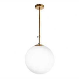 Pendule, Lustre suspendate - Lustra cu inaltime reglabila din alama si sticla Musa