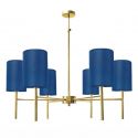 Candelabru din alama cu abajur albastru Sofis
