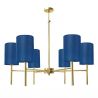 Candelabru din alama cu abajur albastru Sofis