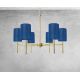 Candelabre, Lustre - Candelabru din alama cu abajur albastru Sofis