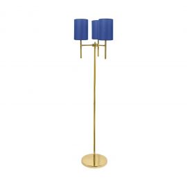Lampadare - Lampadar cu 3 brate din alama cu abajur albastru Sofis