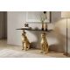 Console - Consola extravaganta PANTHER 105cm metal auriu cu blat din marmura