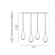 Pendule, Lustre suspendate - Lustra din alama cu 4 pendule in forma de lacrima Iside