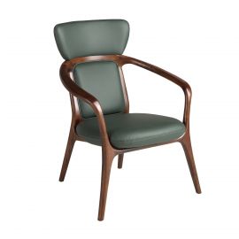 Scaun cu brate LUX design italian, Piele Sintetica Verde Inchis