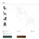 Scaune - Scaun cu brate LUX design italian, Piele Sintetica Verde Inchis