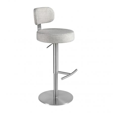 Scaune Bar - Scaun de bar pivotant cu inaltime reglabila Stool gri deschis
