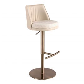 Scaun de bar pivotant cu inaltime reglabila Stool crem