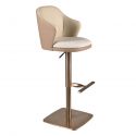 Scaun de bar pivotant cu inaltime reglabila Stool crem/ maro