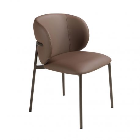 Scaune - Scaun modern design italian, Piele Sintetica Maro