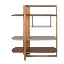 Biblioteci-Rafturi - Raft stanga modern din lemn furniruit Walnut