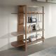 Biblioteci-Rafturi - Raft stanga modern din lemn furniruit Walnut