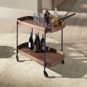 Gheridon, Mini Bar cu roti pentru bauturi si sticle Walnut