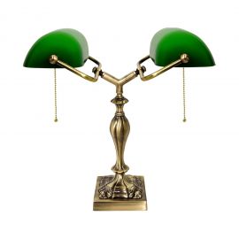 Lampi birou - Lampa de birou din alama design clasic Double Banker's